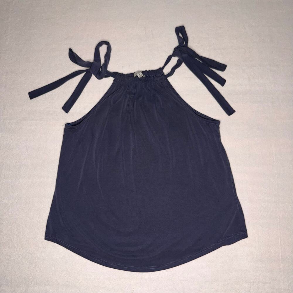 Navy Bubble M Sleeveless Blouse